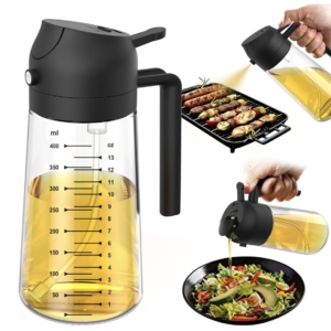 Oil Sprayer 470ml 2-in-1 Glass Dispenser for Cooking Air
