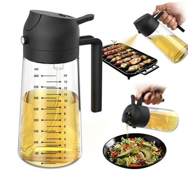 Oil Sprayer 470ml 2-in-1 Glass Dispenser for Cooking Air