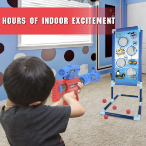 YEEBAY Kids Shooting Game Toy Set with 2 Air Guns, Target & Foam Balls