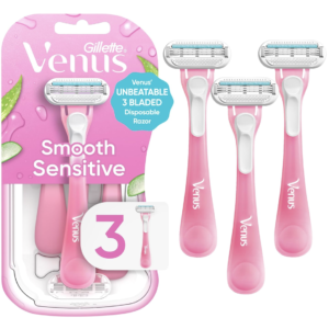 Gillette Venus Sensitive Women’s Disposable Razors Pack of 3 Smooth & Gentle Shave