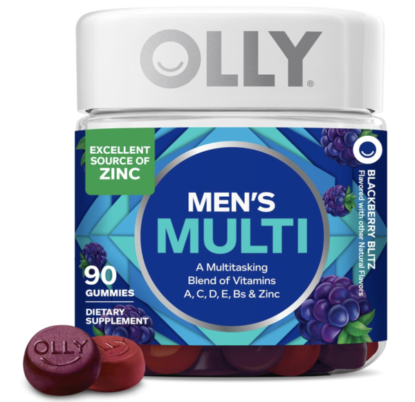 OLLY Men’s Multivitamin Gummies 90 Count Daily Vitamins A C D E B Zinc